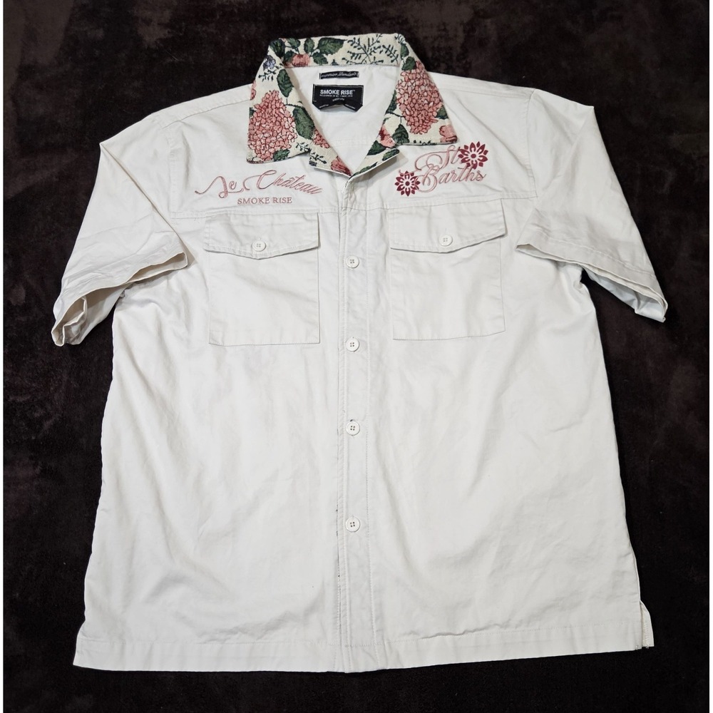 Smoke Rise Men's Embroidered Button Down Shirt Size Medium St. Barths
